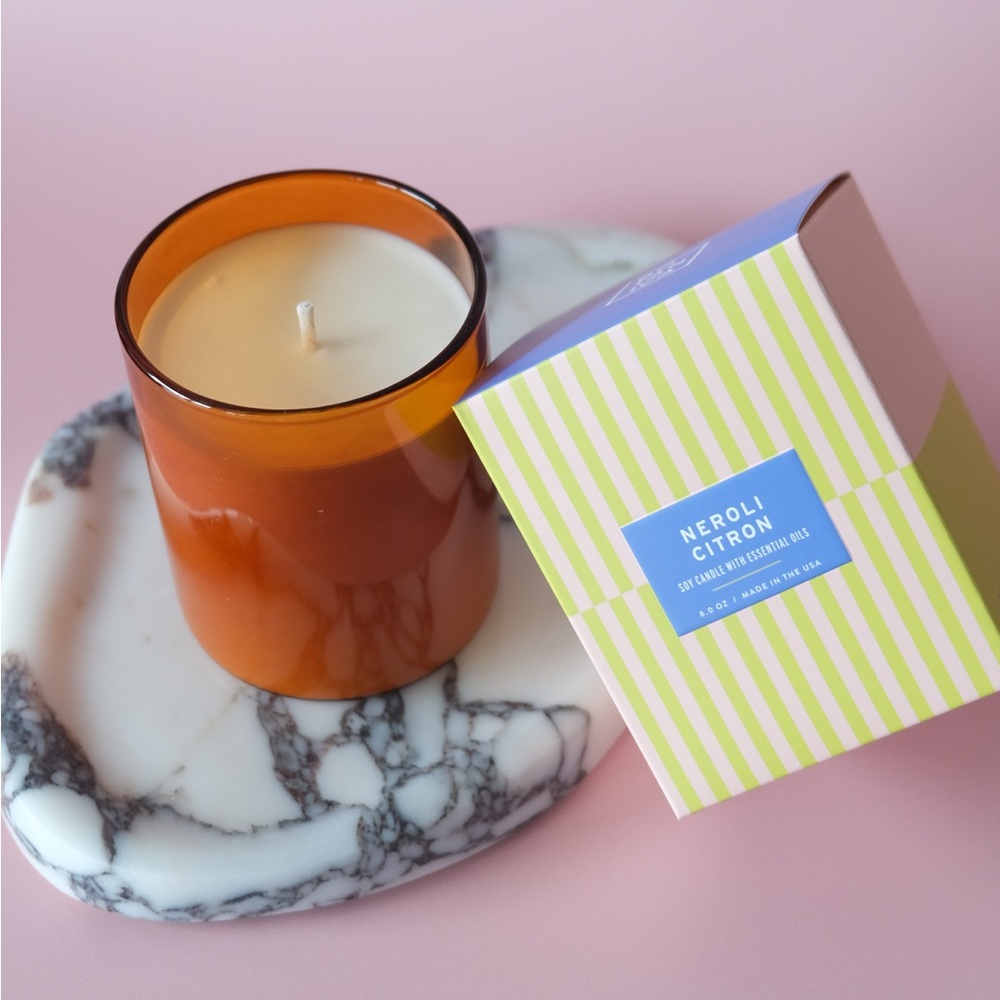 Neroli + Citron Essentials Candle in Orange Glass